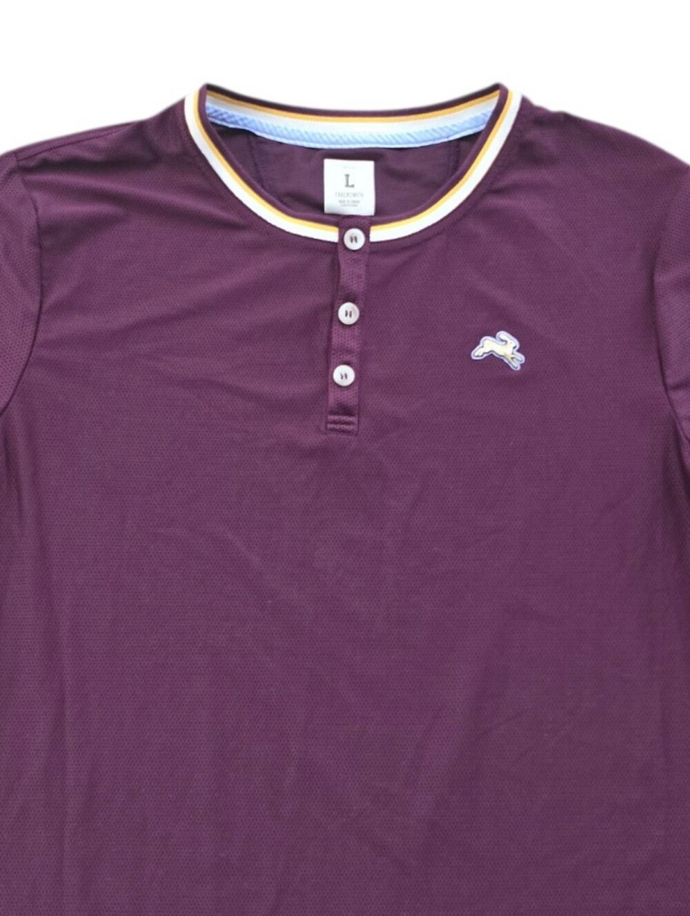 Tracksmith Men's Van Cortlandt Long Sleeve Henley Burgundy Size Large